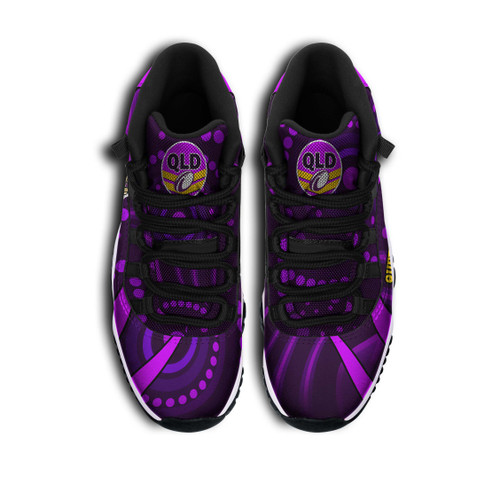 Cane Toads High Top Basketball Shoes J 11 - Cane Toads Mascot With Aboriginal Inspired Art Cane Toads High Top Basketball Shoes J 11 - Cane Toads Mascot With Aboriginal Inspired Art