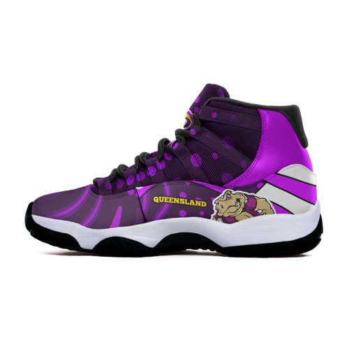 Cane Toads High Top Basketball Shoes J 11 - Cane Toads Mascot With Aboriginal Inspired Art Cane Toads High Top Basketball Shoes J 11 - Cane Toads Mascot With Aboriginal Inspired Art