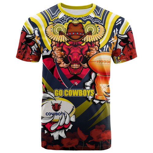 North Queensland Premierships T-shirt - Custom Go Champion North Queensland With Poppies Flower And Culture T-shirt