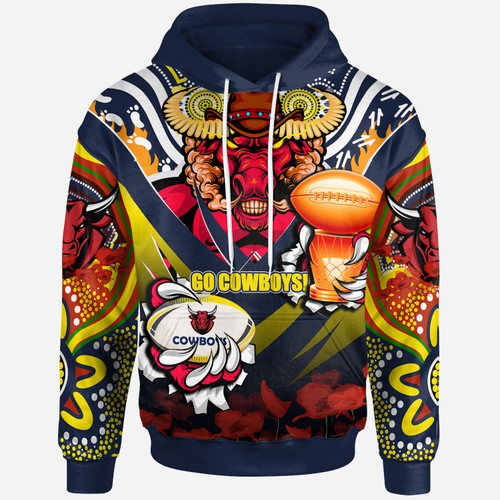 North Queensland Premierships Hoodie - Custom Go Champion North Queensland With Poppies Flower And Culture Hoodie