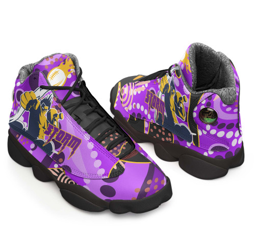 Melbourne Storm High Top Basketball Shoes J 13 - Melbourne Storm Thunder Indigenous with Torres Strait Islander Aboriginal Inspired Culture Sneakers J 13 Melbourne Storm High Top Basketball Shoes J 13 - Melbourne Storm Thunder Indigenous with Torres Strait Islander Aboriginal Inspired Culture Sneakers J 13