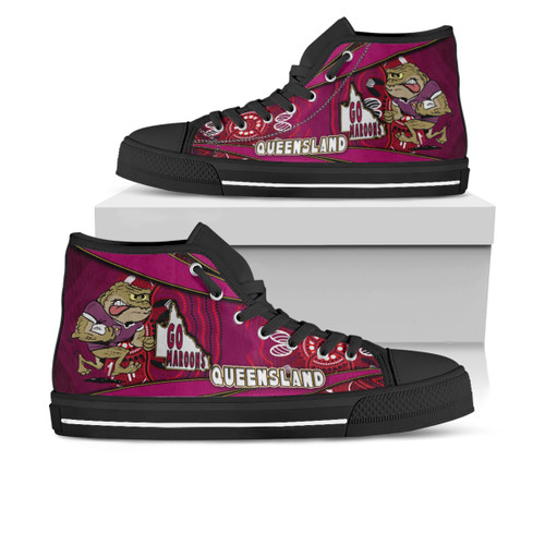 Cane Toads High Top Shoes - Cane Toads Mascot Aboriginal Inspired Art High Cane Toads High Top Shoes - Cane Toads Mascot Aboriginal Inspired Art High