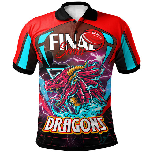 St. George Illawarra Dragons Polo Shirt - Custom Final Series Champions Dragon Personalised Player And Number Polo Shirt