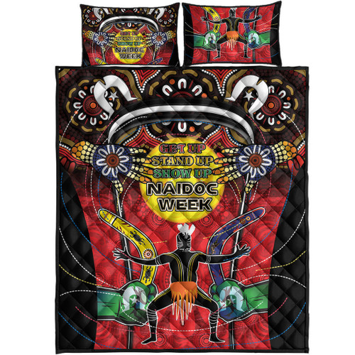 Australia Naidoc Week Quilt Bed Set - Celebrate Naidoc Week Aboriginal Inspired Culture "Get up, Stand up, Show up," Quilt Bed Set Australia Naidoc Week Quilt Bed Set - Celebrate Naidoc Week Aboriginal Inspired Culture "Get up, Stand up, Show up," Quilt Bed Set