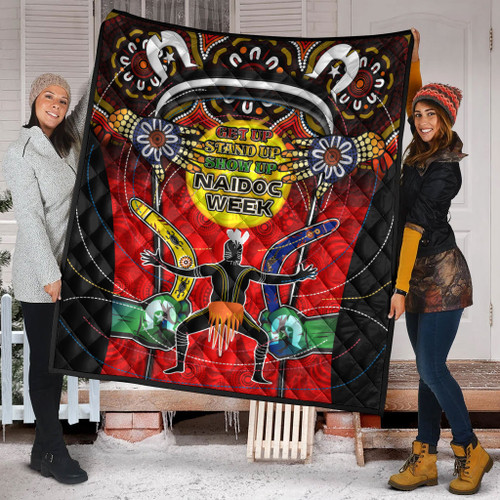 Australia Naidoc Week Quilt - Celebrate Naidoc Week Aboriginal Inspired Culture "Get up, Stand up, Show up," Quilt Australia Naidoc Week Quilt - Celebrate Naidoc Week Aboriginal Inspired Culture "Get up, Stand up, Show up," Quilt