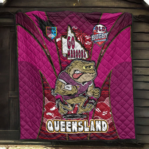 Cane Toads Quilt - Cane Toads Mascot With Aboriginal Inspired Art Quilt Cane Toads Quilt - Cane Toads Mascot With Aboriginal Inspired Art Quilt