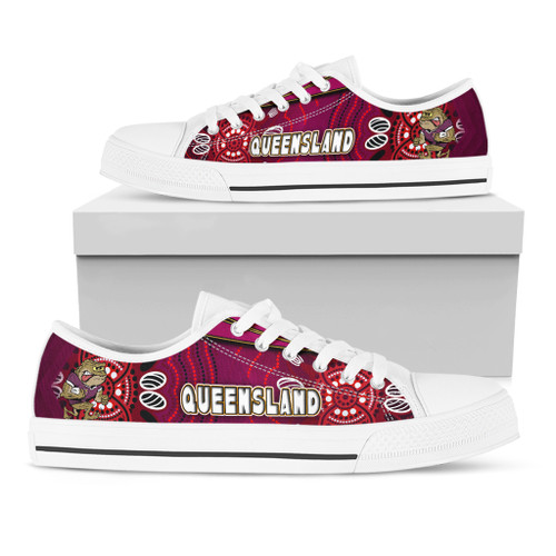 Cane Toads Low Top Shoes - Cane Toads Mascot Aboriginal Inspired Art Cane Toads Low Top Shoes - Cane Toads Mascot Aboriginal Inspired Art