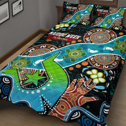Australia Naidoc Week Quilt Bed Set - Torres Strait Island Naidoc Week Aboriginal Inspired Land Quilt Bed Set Australia Naidoc Week Quilt Bed Set - Torres Strait Island Naidoc Week Aboriginal Inspired Land Quilt Bed Set