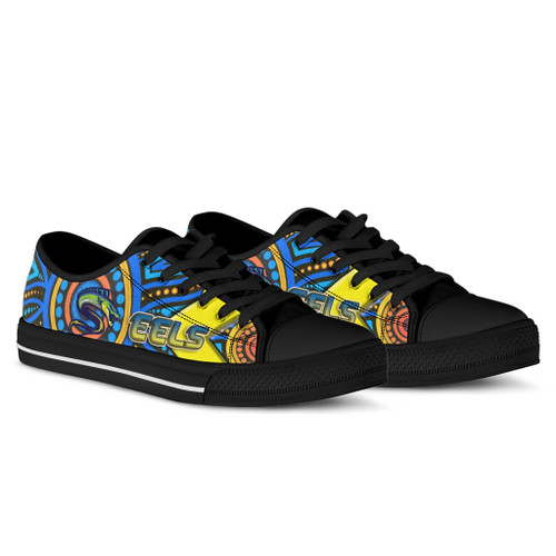 Parramatta Eels Low Top Shoes- Electric Eel With Aboriginal Inspired Patterns Parramatta Eels Low Top Shoes- Electric Eel With Aboriginal Inspired Patterns