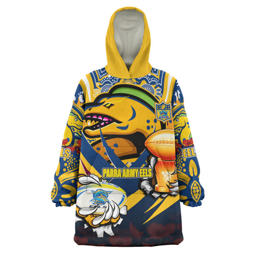 Parramatta Eels Premierships Snug Hoodie - Custom "Go Para Army Parramatta Eels" Champion Claw Scratch Culture Oodie Blanket