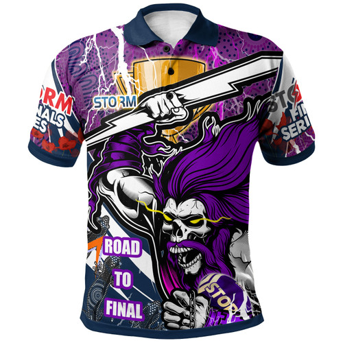 Melbourne Premierships Polo Shirt - Custom "Road To Final" Melbourne Thunder Ghost Culture Polo Shirt