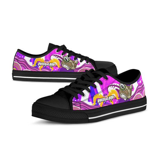 Cane Toads Low Top Shoes - Cane Toads Naidoc Week Aboriginal Inspired Flag Cane Toads Low Top Shoes - Cane Toads Naidoc Week Aboriginal Inspired Flag