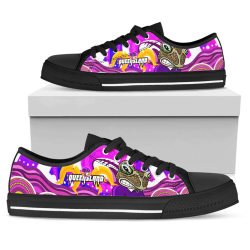 Cane Toads Low Top Shoes - Cane Toads Naidoc Week Aboriginal Inspired Flag Cane Toads Low Top Shoes - Cane Toads Naidoc Week Aboriginal Inspired Flag