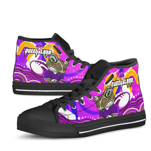 Cane Toads High Top Shoes - Cane Toads Naidoc Week Aboriginal Inspired Flag Cane Toads High Top Shoes - Cane Toads Naidoc Week Aboriginal Inspired Flag