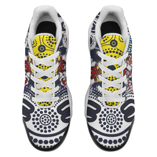 North Queensland Cushion Shoes - Custom Indigenous Queensland Super Cows With Sea Turtle Scratch Style Cushion Running Shoes North Queensland Cushion Shoes - Custom Indigenous Queensland Super Cows With Sea Turtle Scratch Style Cushion Running Shoes