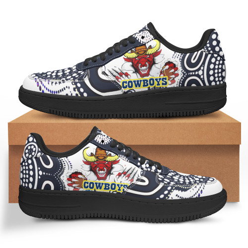 North Queensland Low Top Sneakers F1 - Indigenous Queensland Super Cows With Sea Turtle Scratch Style