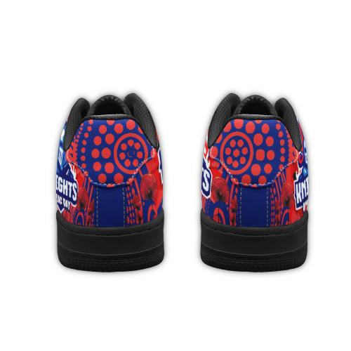 Newcastle Anzac Day Low Top Sneakers F1 - Remembrance Indigenous Newcastle With Poppy Flower Low Top Sneakers