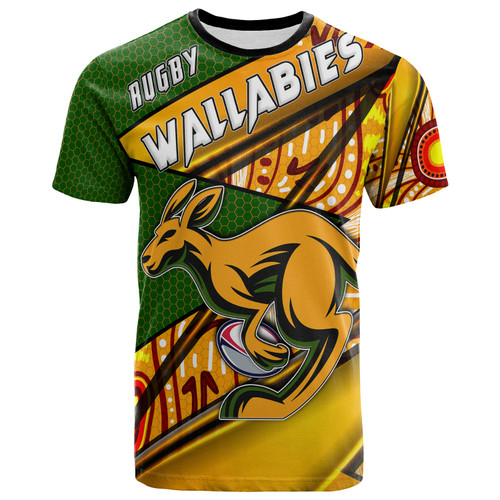 Wallabies Rugby T-shirt - Custom Kangaroo Rugby Ball Rugby Championship Personalised Player And Number T-shirt