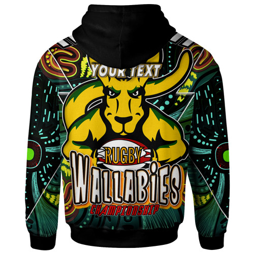 Wallabies Rugby Hoodie - Custom Kangaroo Rugby Championship Sport Aboriginal Inspired Culture Personalised Player And Number Hoodie Wallabies Rugby Hoodie - Custom Kangaroo Rugby Championship Sport Aboriginal Inspired Culture Personalised Player And Number Hoodie