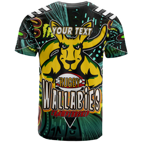 Wallabies Rugby T-shirt - Custom Kangaroo Rugby Championship Sport Aboriginal Inspired Culture Personalised Player And Number T-shirt Wallabies Rugby T-shirt - Custom Kangaroo Rugby Championship Sport Aboriginal Inspired Culture Personalised Player And Number T-shirt