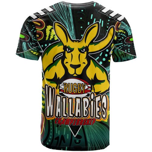 Wallabies Rugby T-shirt - Custom Kangaroo Rugby Championship Sport Aboriginal Inspired Culture Personalised Player And Number T-shirt Wallabies Rugby T-shirt - Custom Kangaroo Rugby Championship Sport Aboriginal Inspired Culture Personalised Player And Number T-shirt
