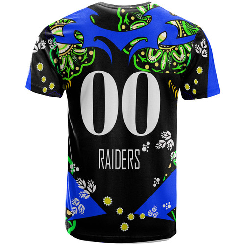 Canberra Raiders T-Shirt - Custom Personalised Canberra Raiders with Aboriginal Inspired Culture Player And Number T-Shirt Canberra Raiders T-Shirt - Custom Personalised Canberra Raiders with Aboriginal Inspired Culture Player And Number T-Shirt