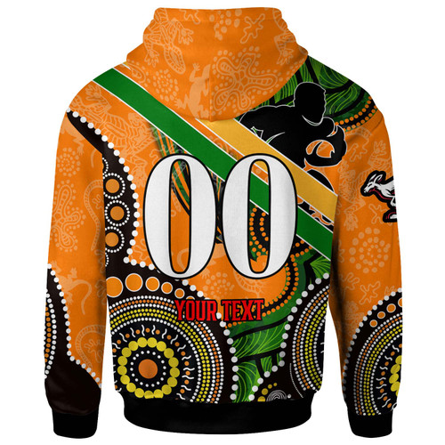 Wallabies Rugby Hoodie - Custom Australia National Rugby Championship with Aboriginal Inspired Culture Player And Number Hoodie Wallabies Rugby Hoodie - Custom Australia National Rugby Championship with Aboriginal Inspired Culture Player And Number Hoodie