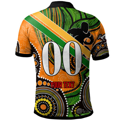 Wallabies Rugby Polo Shirt - Custom Australia National Rugby Championship with Aboriginal Inspired Culture Player And Number Polo Shirt Wallabies Rugby Polo Shirt - Custom Australia National Rugby Championship with Aboriginal Inspired Culture Player And Number Polo Shirt