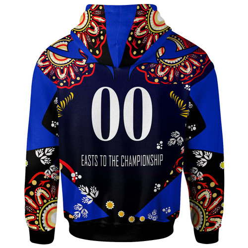 Sydney Roosters Hoodie - Custom Personalised Sydney Roosters "Easts To Championship" Aboriginal Inspired Player And Number Hoodie Sydney Roosters Hoodie - Custom Personalised Sydney Roosters "Easts To Championship" Aboriginal Inspired Player And Number Hoodie