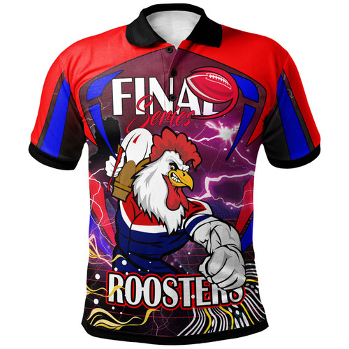 Roosters Rugby Polo Shirt - Custom Final Series Champions Roosters Rugby League Player And Number Polo Shirt