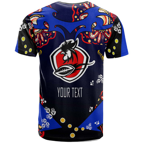 Sydney Roosters T-Shirt - Custom Personalised Sydney Roosters "Easts To Championship" Aboriginal Inspired Player And Number T-Shirt