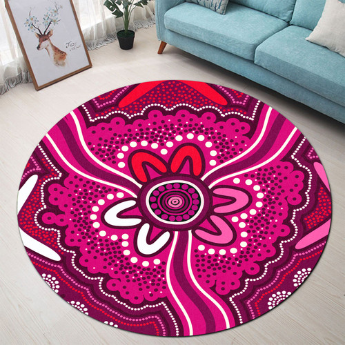 Australia Aboriginal Round Rug - Aboriginal Art Painting Connection Concept Round Rug Australia Aboriginal Round Rug - Aboriginal Art Painting Connection Concept Round Rug