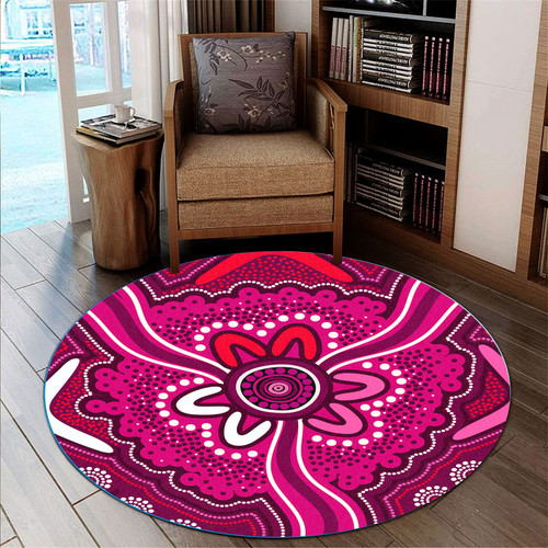 Australia Aboriginal Round Rug - Aboriginal Art Painting Connection Concept Round Rug Australia Aboriginal Round Rug - Aboriginal Art Painting Connection Concept Round Rug