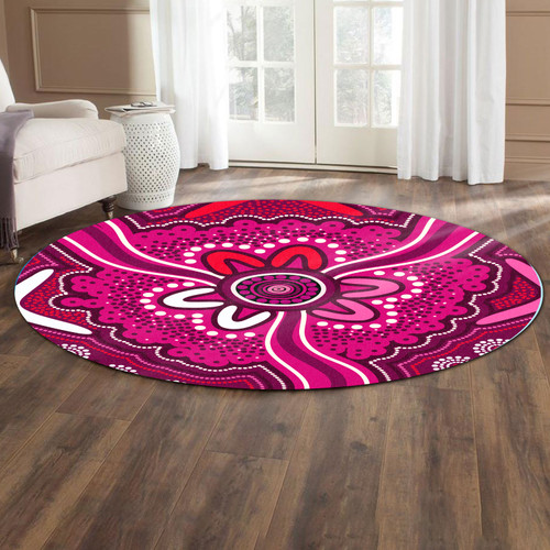 Australia Aboriginal Round Rug - Aboriginal Art Painting Connection Concept Round Rug Australia Aboriginal Round Rug - Aboriginal Art Painting Connection Concept Round Rug
