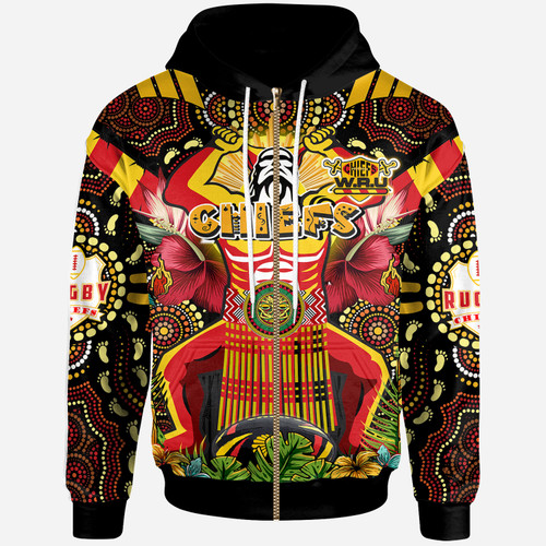Waikato Chiefs Hoodie - Custom Chiefs Traditional Haka Dance With Patterns And Hibiscus Flower Hoodie