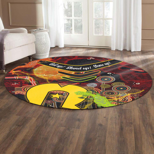 Australia Aboriginal Inspired Round Rug - Boomerang Aboriginal Inspired Naidoc Week and Torres Strait Flag Round Rug Australia Aboriginal Inspired Round Rug - Boomerang Aboriginal Inspired Naidoc Week and Torres Strait Flag Round Rug