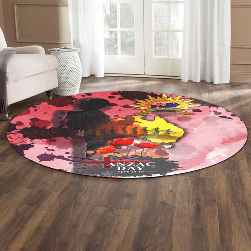 Australia Anzac Day Round Rug -  Anzac Day Lest We Forget Color Drawing Patterns Round Rug Australia Anzac Day Round Rug -  Anzac Day Lest We Forget Color Drawing Patterns Round Rug