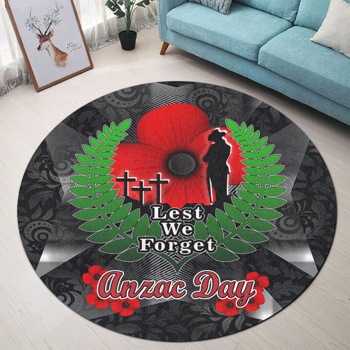 New Zealand Anzac Day Round Rug - Anzac Day Lest We Forget  Low Poly Motley Patterns Round Rug New Zealand Anzac Day Round Rug - Anzac Day Lest We Forget  Low Poly Motley Patterns Round Rug