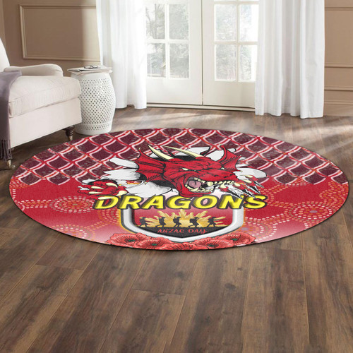 Australia Dragons Illawarra Dragons Round Rug - And Anzac Day With Dragons Poppy Flower Patterns Round Rug Australia Dragons Illawarra Dragons Round Rug - And Anzac Day With Dragons Poppy Flower Patterns Round Rug