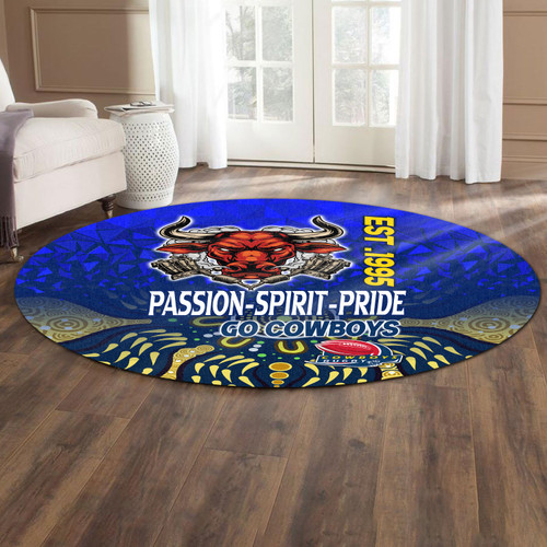 North Queensland Cowboys Round Rug - Ball Go North Queensland Cowboys Aboriginal Inspired Patterns Round Rug North Queensland Cowboys Round Rug - Ball Go North Queensland Cowboys Aboriginal Inspired Patterns Round Rug