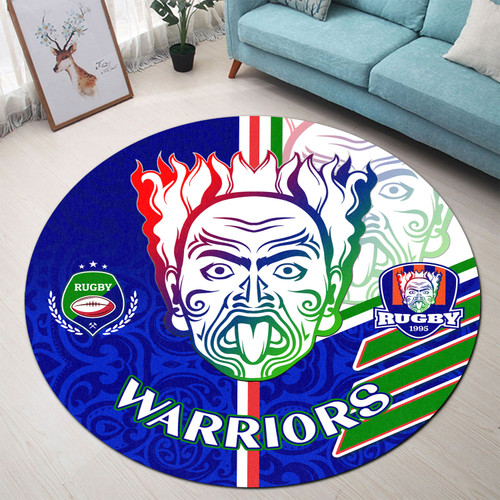 New Zealand Warriors Round Rug - New Zealand Warriors Ball Maori Patterns Sport Style Round Rug New Zealand Warriors Round Rug - New Zealand Warriors Ball Maori Patterns Sport Style Round Rug