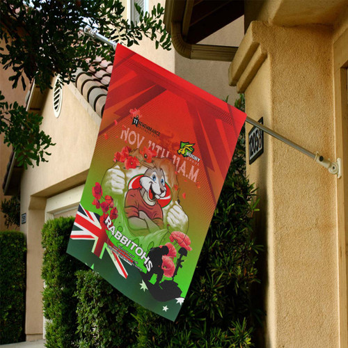 South Sydney Rabbitohs Flag - Remembrance Day Team Poppies Flag South Sydney Rabbitohs Flag - Remembrance Day Team Poppies Flag