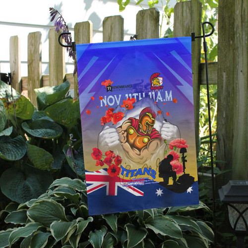 Gold Coast Titans Flag - Remembrance Day Team Poppies Flag Gold Coast Titans Flag - Remembrance Day Team Poppies Flag