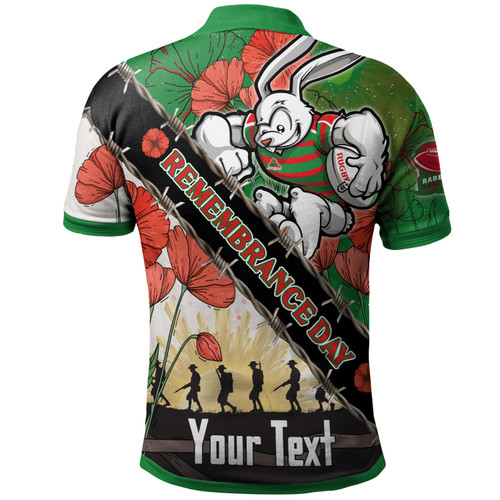 South Sydney Rabbitohs Polo Shirt - Custom Remembrance Day Lest We Forget Polo Shirt South Sydney Rabbitohs Polo Shirt - Custom Remembrance Day Lest We Forget Polo Shirt