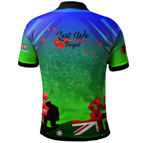 Canberra Raiders Polo Shirt - Custom Canberra Raiders Remembrance Day Lest We Forget Poppies Polo Shirt Canberra Raiders Polo Shirt - Custom Canberra Raiders Remembrance Day Lest We Forget Poppies Polo Shirt