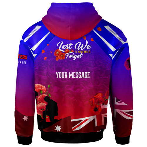 Sydney Roosters Hoodie - Custom Sydney Roosters Remembrance Day Lest We Forget Poppies Hoodie Sydney Roosters Hoodie - Custom Sydney Roosters Remembrance Day Lest We Forget Poppies Hoodie