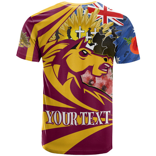 Brisbane T-shirt - Custom Remembrance Brisbane With Poppy And Rosemary T-shirt