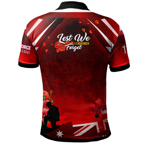 Australia St.George Polo Shirt - Custom St.George Remembrance Day Lest We Forget Poppies Polo Shirt Australia St.George Polo Shirt - Custom St.George Remembrance Day Lest We Forget Poppies Polo Shirt