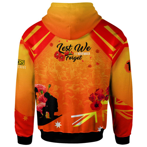 Wests Tigers Hoodie - Custom Wests Tigers Remembrance Day Lest We Forget Poppies Hoodie Wests Tigers Hoodie - Custom Wests Tigers Remembrance Day Lest We Forget Poppies Hoodie