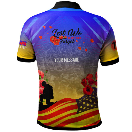 Gold Coast Titans Polo Shirt - Custom Gold Coast Titans Remembrance Day Lest We Forget Poppies Polo Shirt Gold Coast Titans Polo Shirt - Custom Gold Coast Titans Remembrance Day Lest We Forget Poppies Polo Shirt